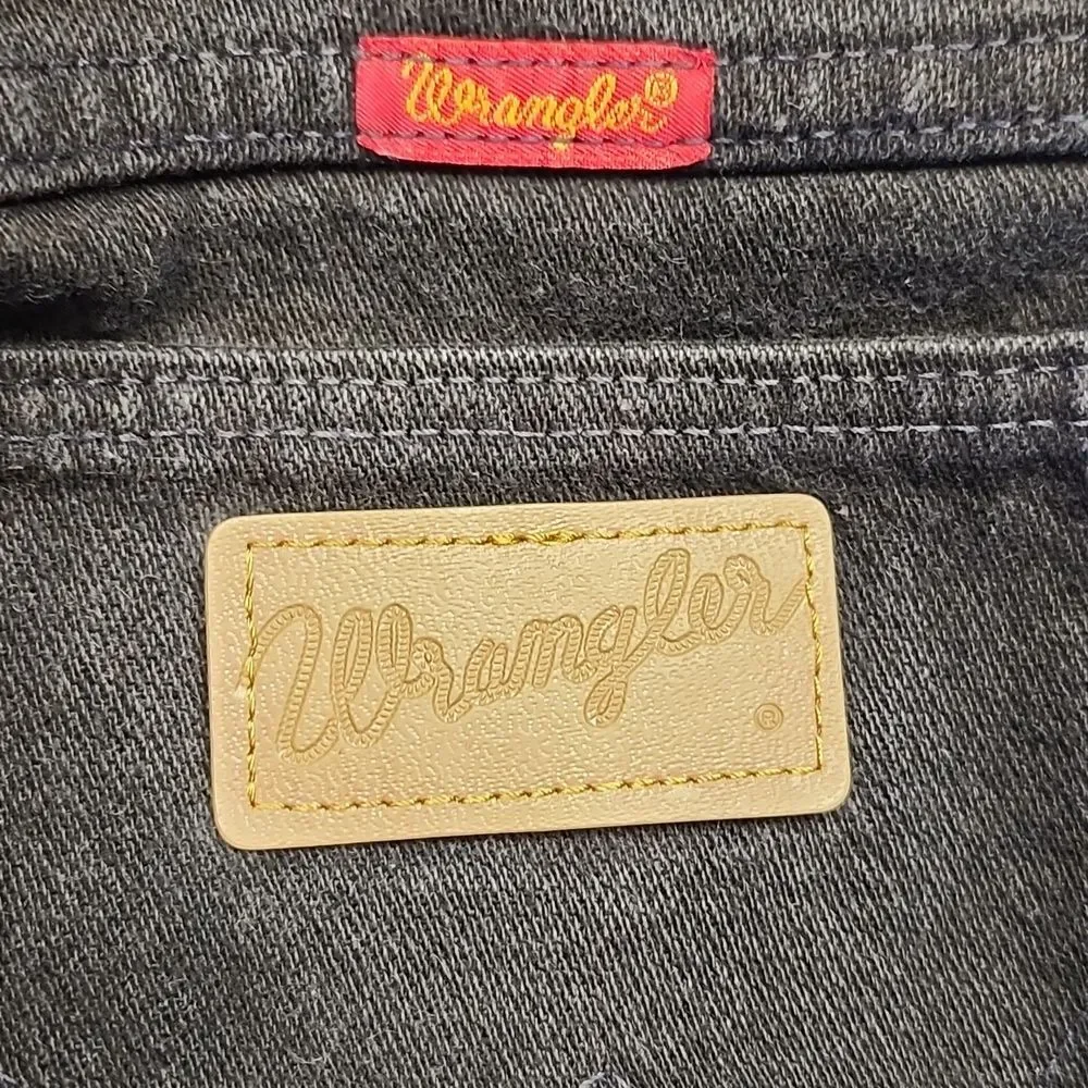 Wrangler 100% Cotton Rigid Denim Black Straight Leg Jeans 15x32